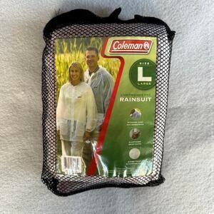 NEW Coleman clear 2 piece rainsuit - unisex - full zip - PVC - size L